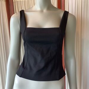 Marcella Black Anya Corset Top Cropped Square Neck NWT Size Small
